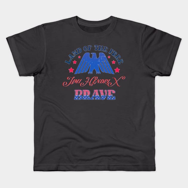 BRAVE HENDRIX GUITAR HERO - LAND OF THE FREE Kids T-Shirt by RangerScots